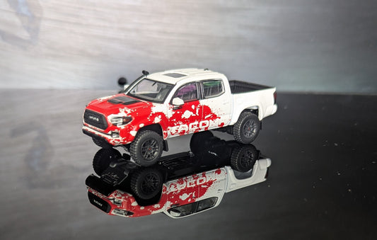 1/64 Toyota Tacoma White&Red Unique Model -Diecast Model Car