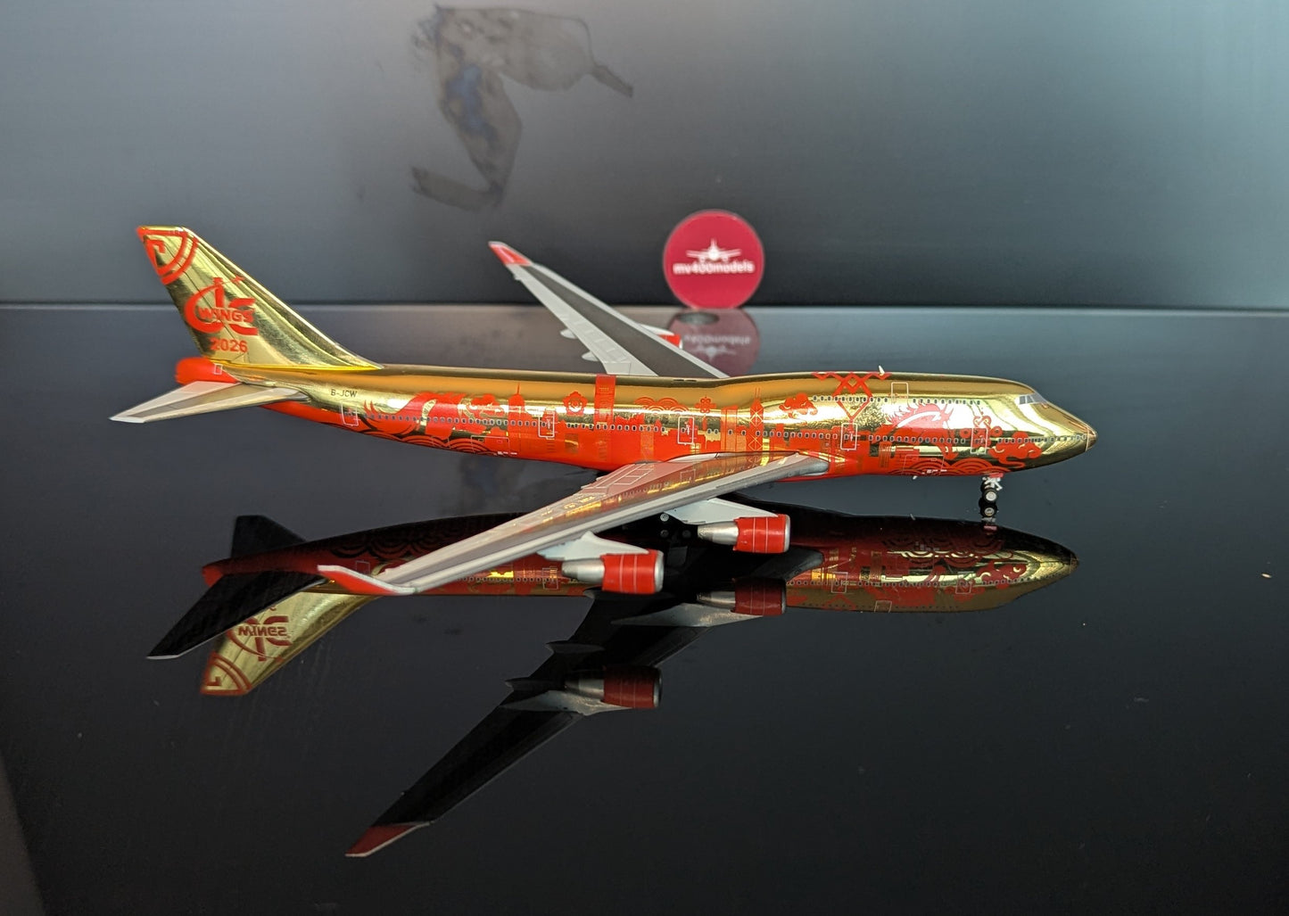 1:400 Year of The Horse  2026 Chinese New Year Celebration Model B747-400 JC Wings