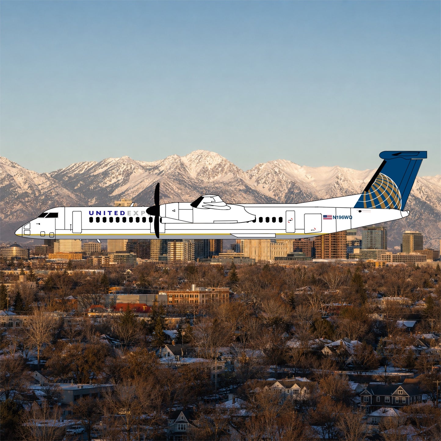 Pre-order* 1:400 United Airlines 8 Q400 3D Design Deck