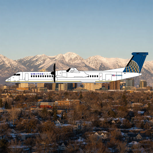 Pre-order* 1:400 United Airlines 8 Q400 3D Design Deck